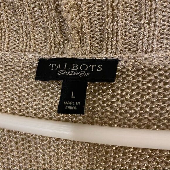 Talbots Gold Glittery Open Front Sweater - Picture 3 of 4